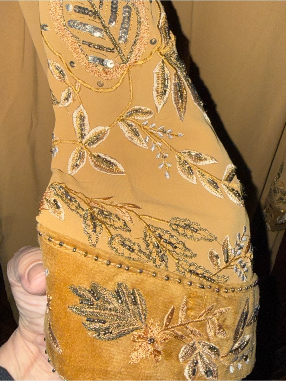 Free People Gazer Embroidered Mustard Duster Kimono - Picture 6 of 6